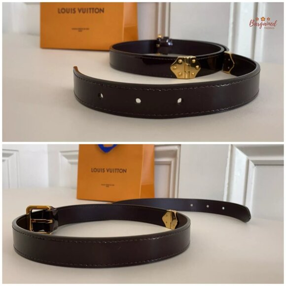 Authentic Louis Vuitton Amaranto Monogram Vernis Leather Gold Buckle Belt 75/30 - Picture 12 of 12